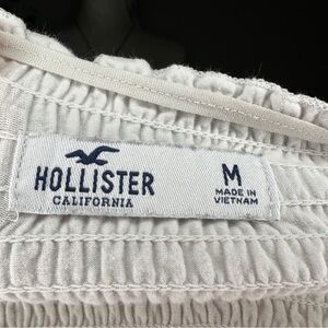 Hollister White Textured Tube Top